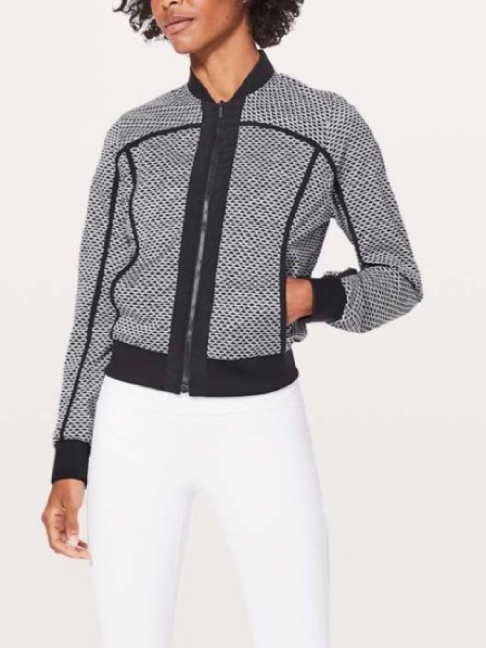 Lululemon Bomb Around Jacket Reversible Monochromic Black White Size 8 Sporty